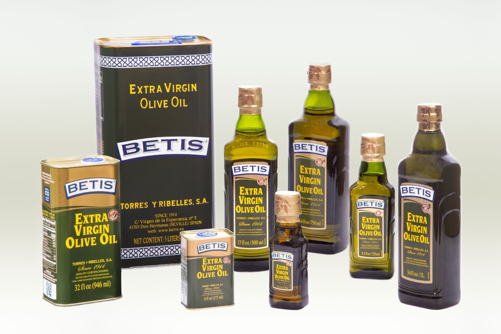 Betis olive oil product collection